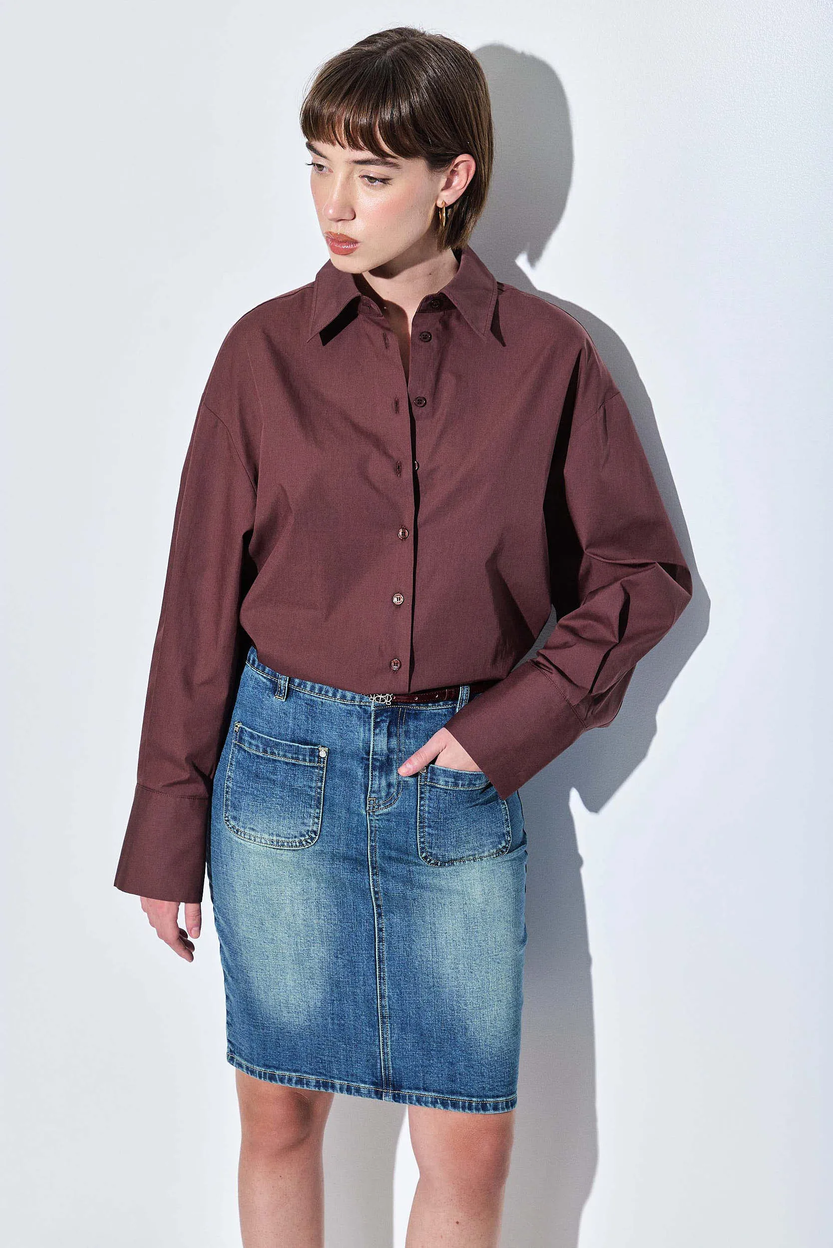 Oversized Poplin Button Down Shirt sold by Dé Rococo product image thumbnail 3