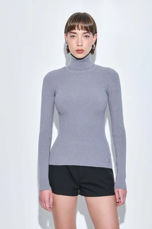 Ribbed Turtleneck Top made by Dé Rococo