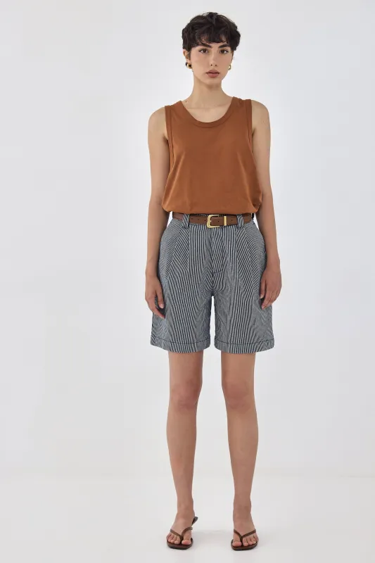 Drill Cotton Wide Leg Bermuda made by Dé Rococo