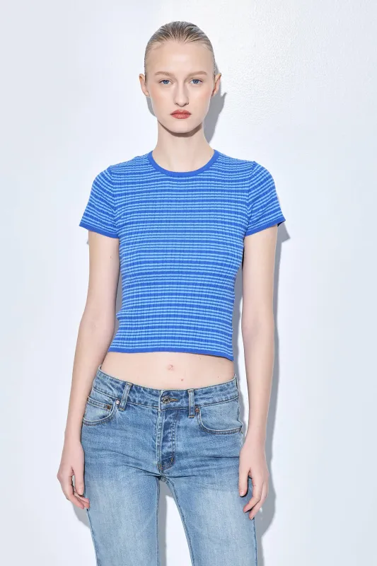 Ribbed Crew Neck Tee made by Dé Rococo