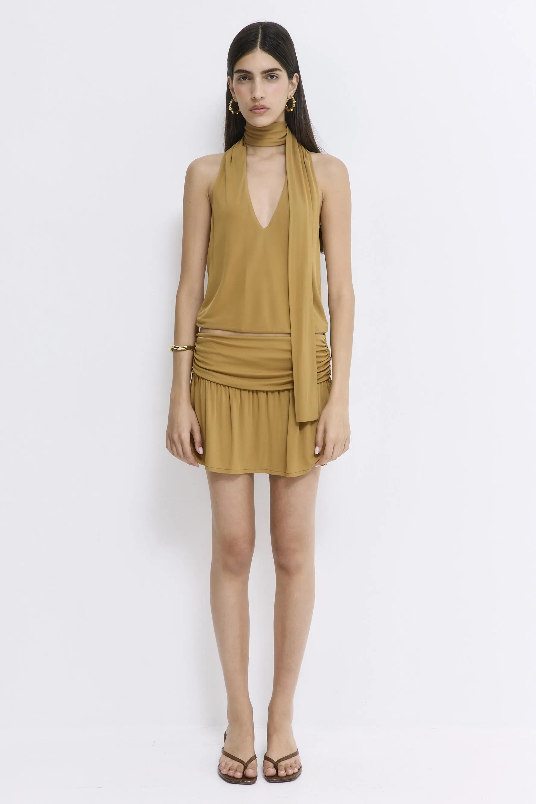 Draped Jersey Mini Skirt sold by Dé Rococo