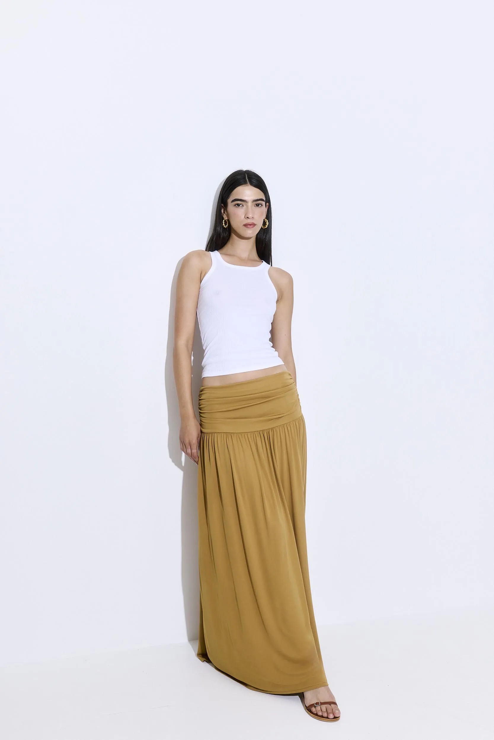 Draped Jersey Maxi Skirt sold by Dé Rococo product image thumbnail 3