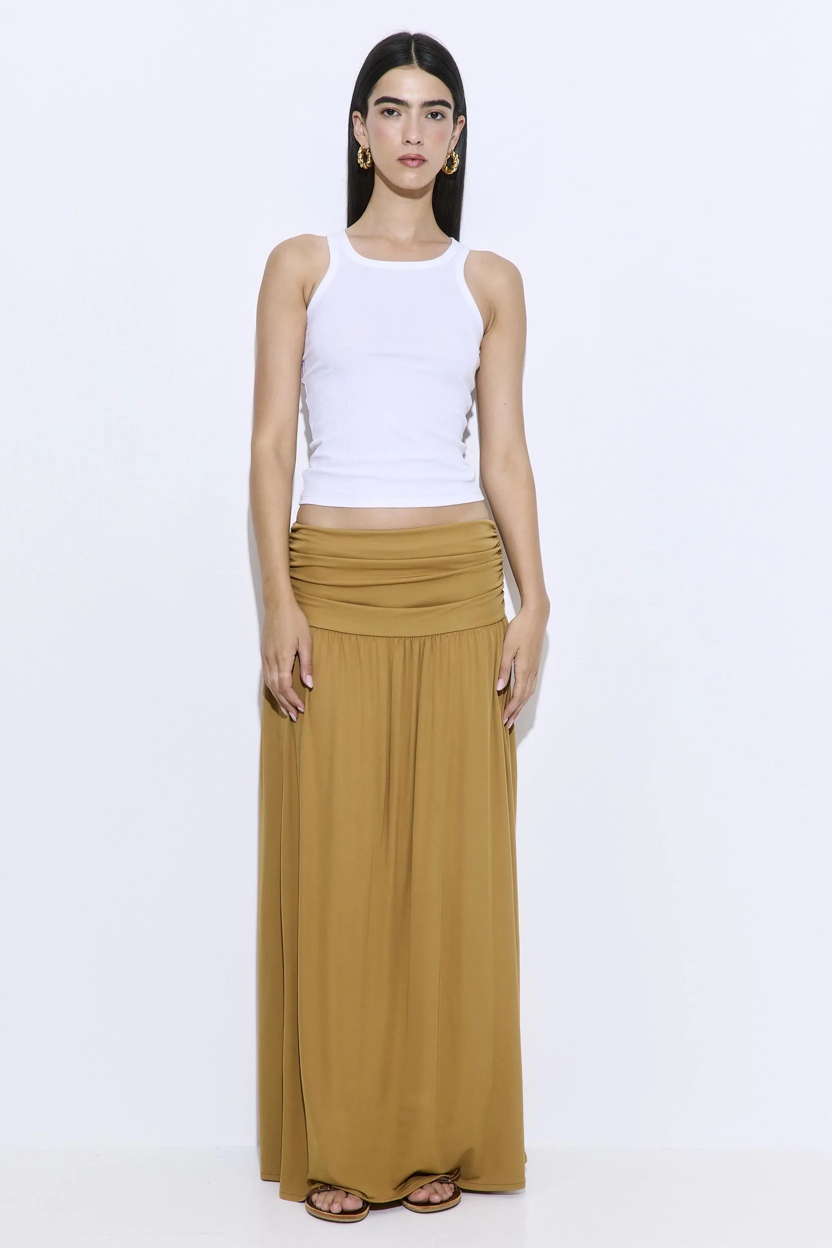 Draped Jersey Maxi Skirt sold by Dé Rococo