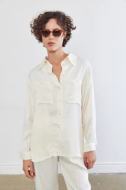 Satin Buttoned Blouse sold by Dé Rococo