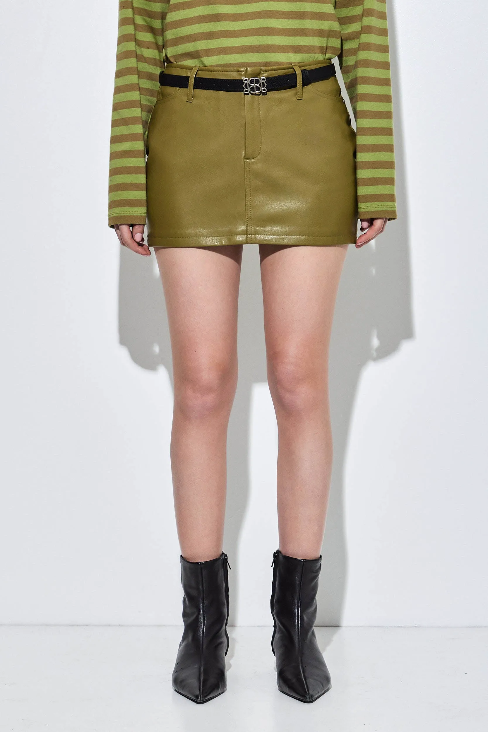Vegan Leather Mini Skirt sold by Dé Rococo product image thumbnail 2