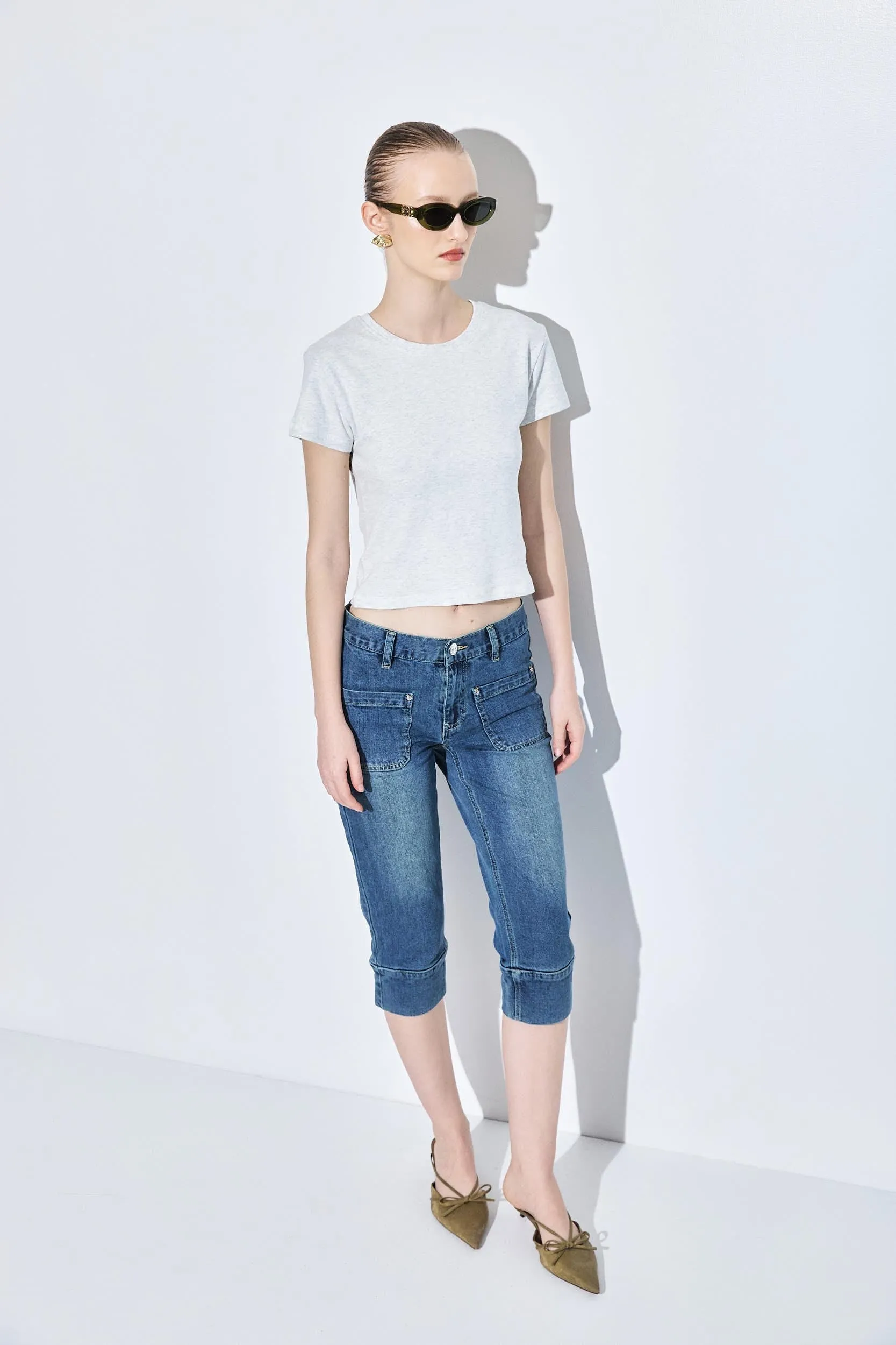 Mid Rise Capri Denim sold by Dé Rococo product image thumbnail 3