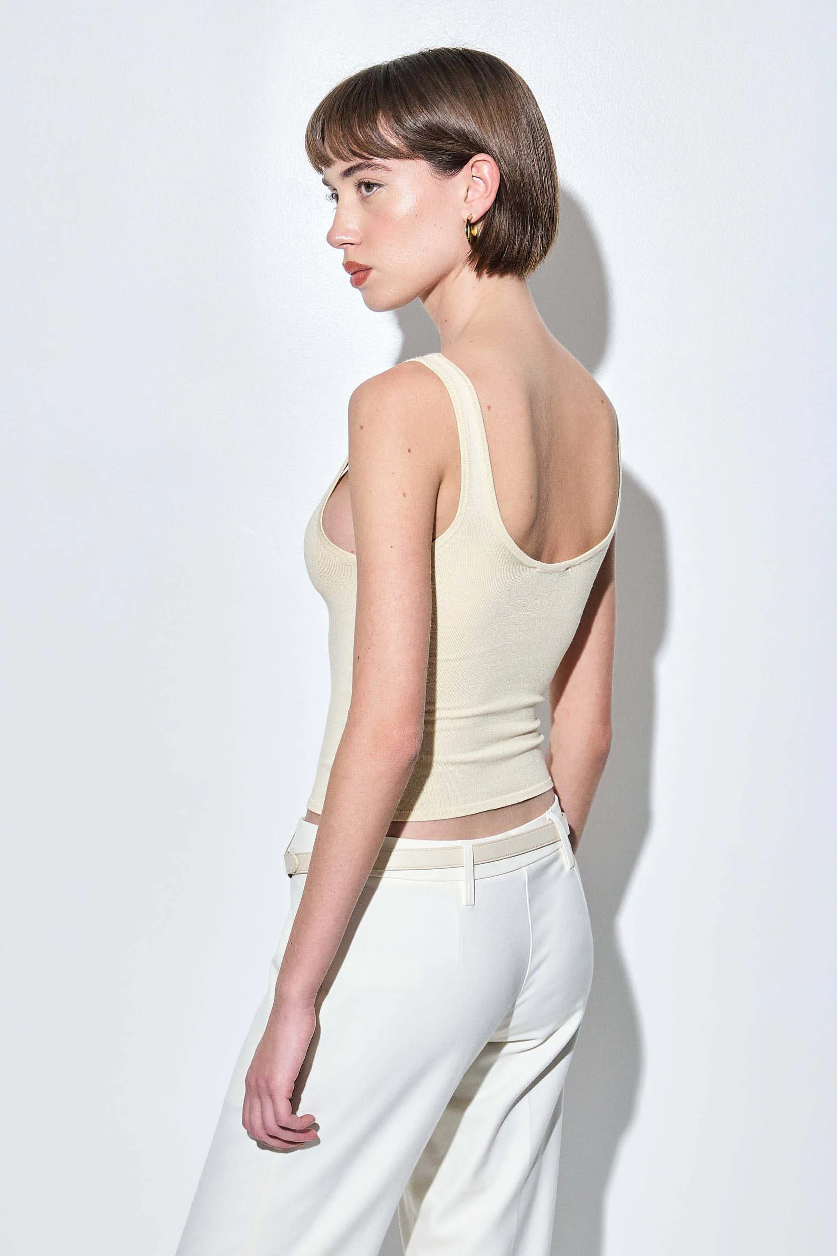 Deep Scoop Knitted Tank Top sold by Dé Rococo product image thumbnail 5