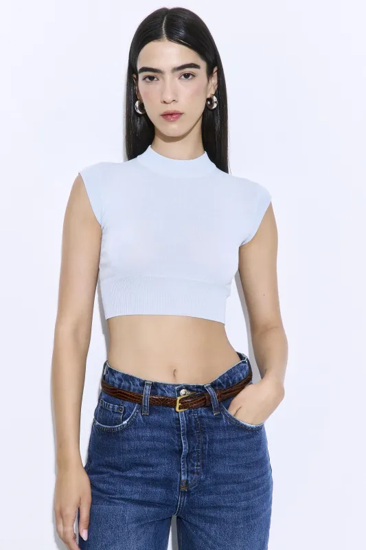 Cropped Sheer Sleeveless Knit made by Dé Rococo