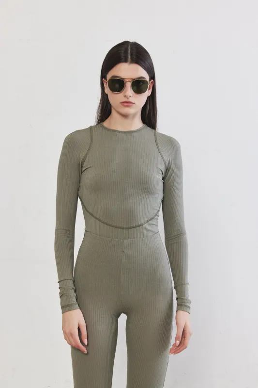 Open Back Ribbed Top sold by Dé Rococo