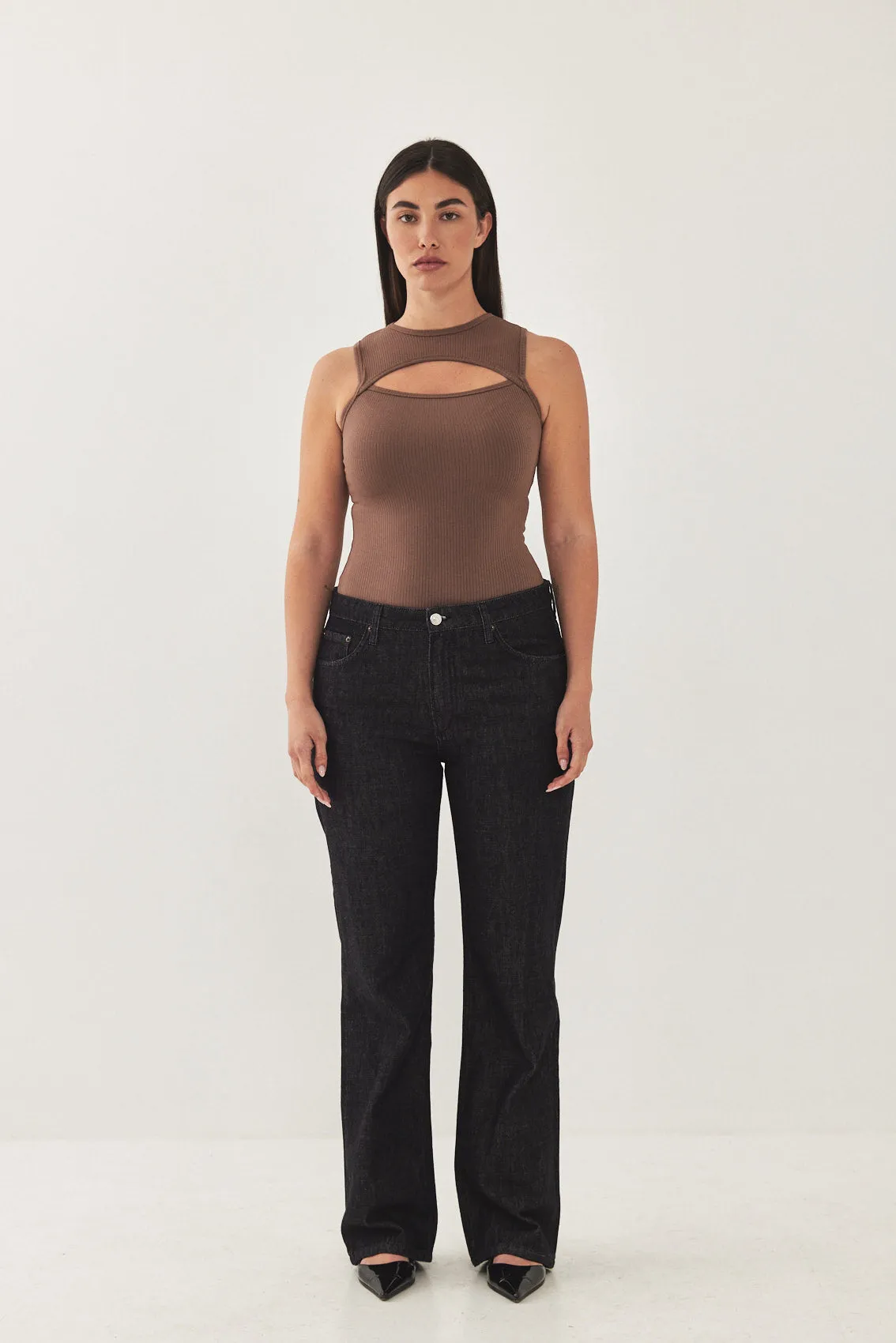 Frontal Cut Out Ribbed Tank Top sold by Dé Rococo product image thumbnail 2