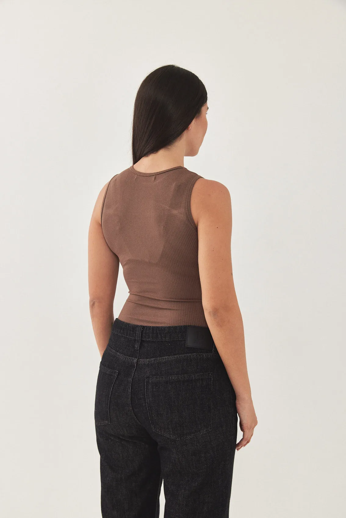 Frontal Cut Out Ribbed Tank Top sold by Dé Rococo product image thumbnail 5