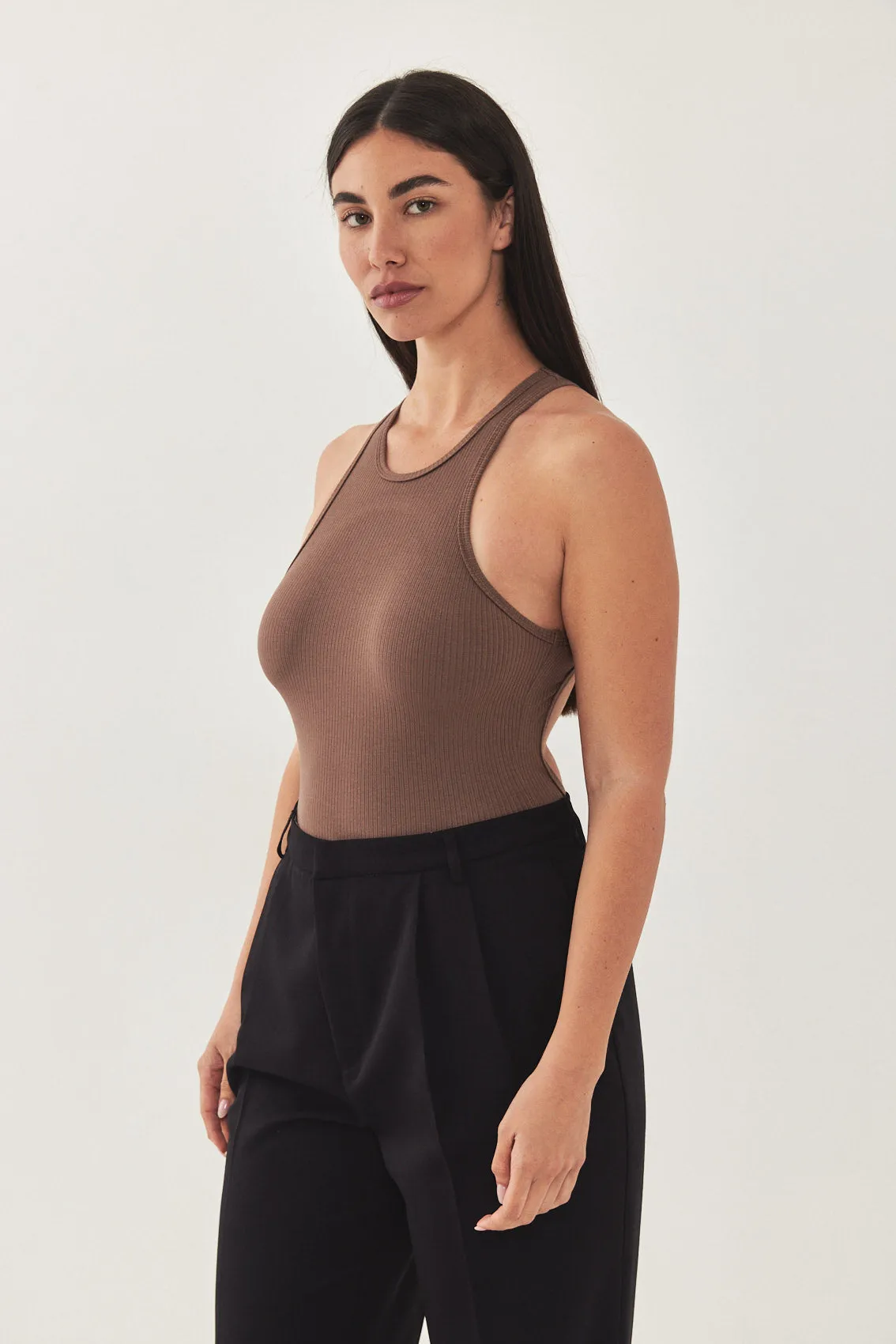 Open Back Ribbed Bodysuit sold by Dé Rococo product image thumbnail 4