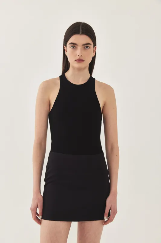 Open Back Ribbed Bodysuit made by Dé Rococo