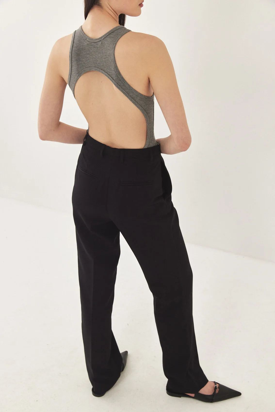 Open Back Ribbed Bodysuit sold by Dé Rococo product image thumbnail 3