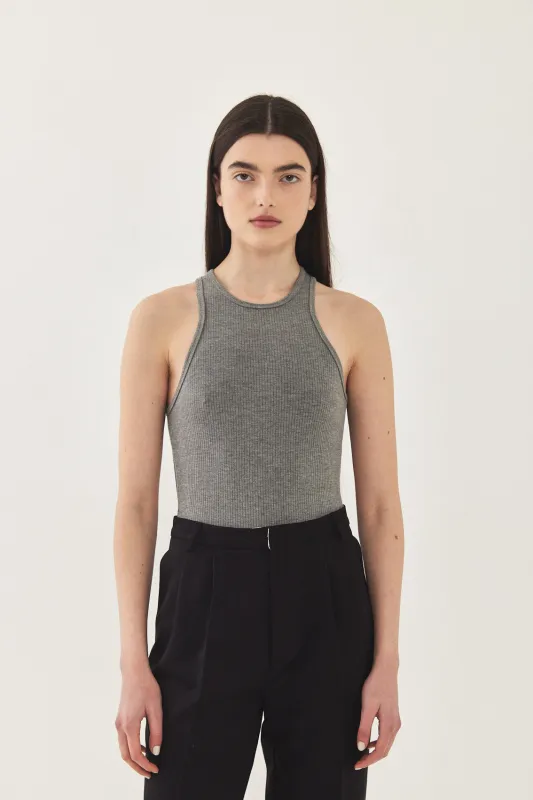 Open Back Ribbed Bodysuit made by Dé Rococo