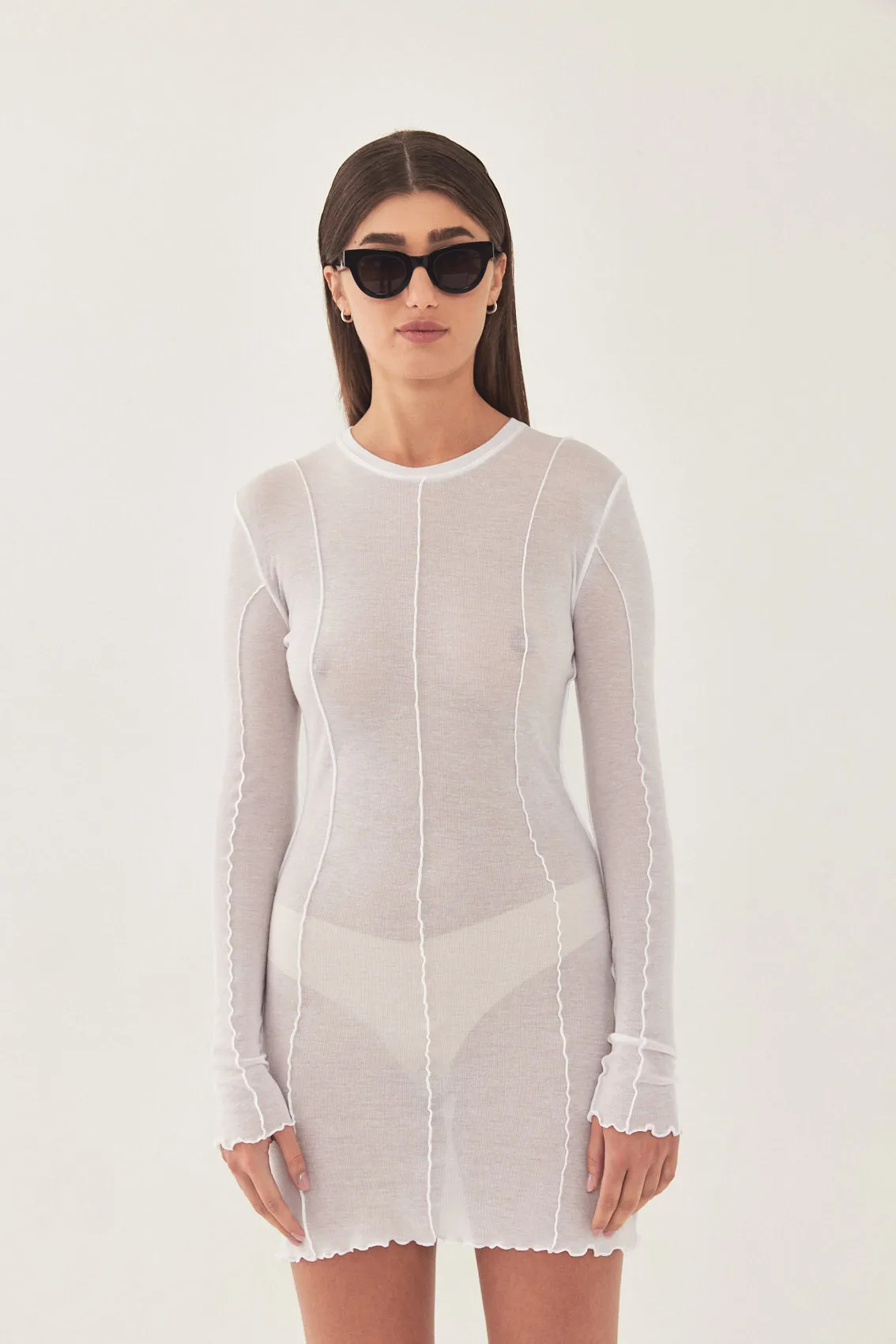 Soft Curling Sheer Mini Dress sold by Dé Rococo product image thumbnail 2