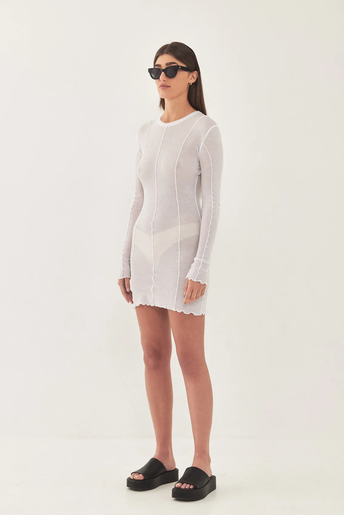 Soft Curling Sheer Mini Dress sold by Dé Rococo product image thumbnail 4