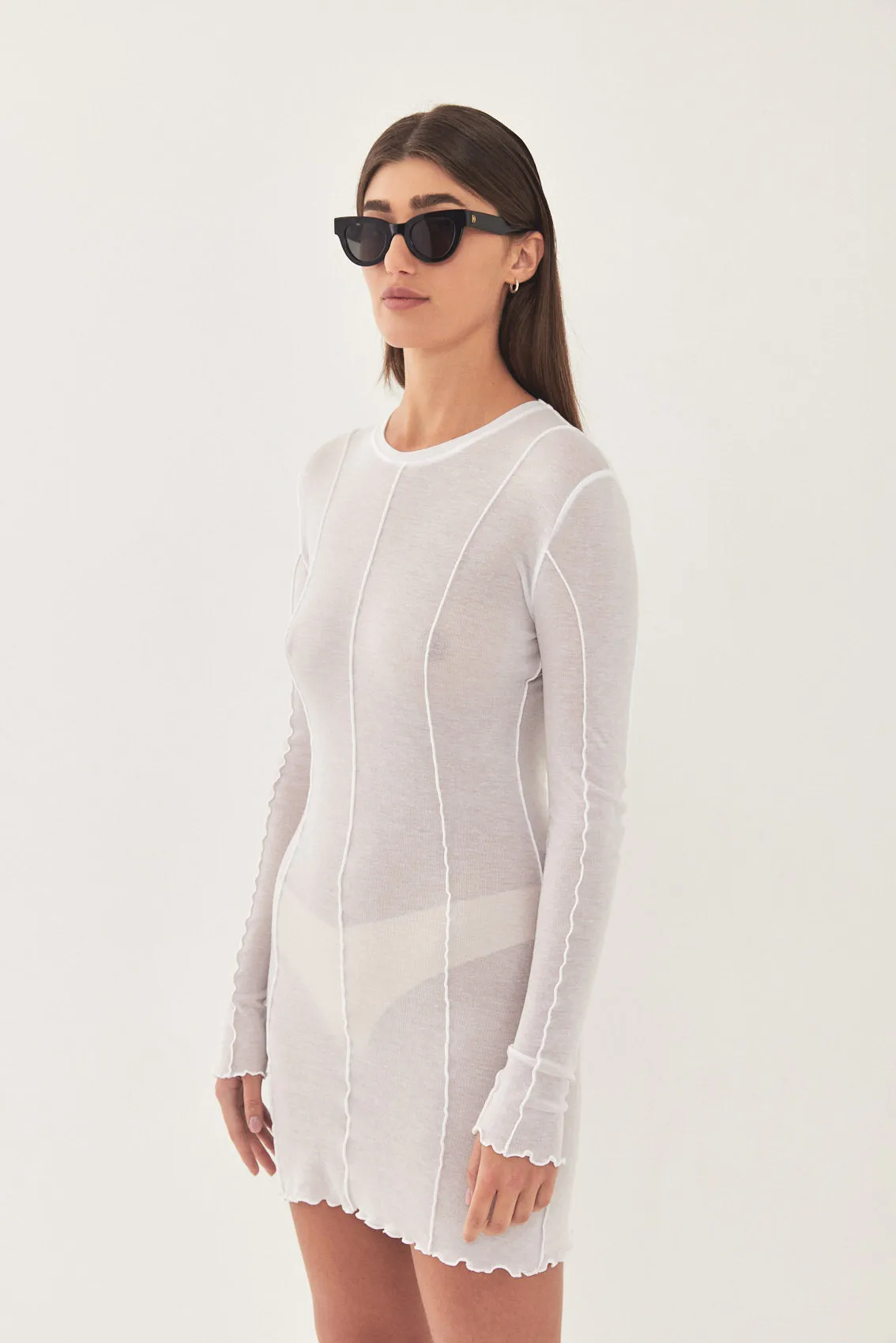 Soft Curling Sheer Mini Dress sold by Dé Rococo product image thumbnail 5