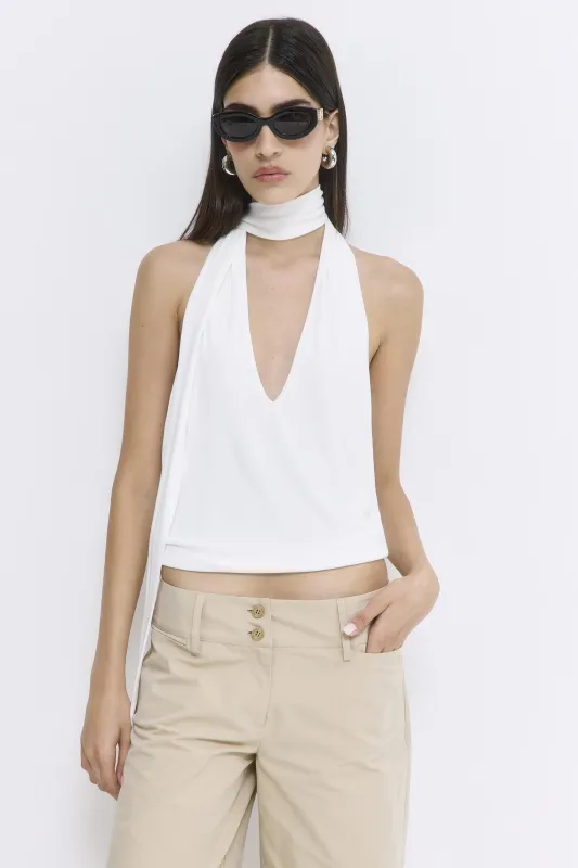 Draped Jersey Deep V Top made by Dé Rococo