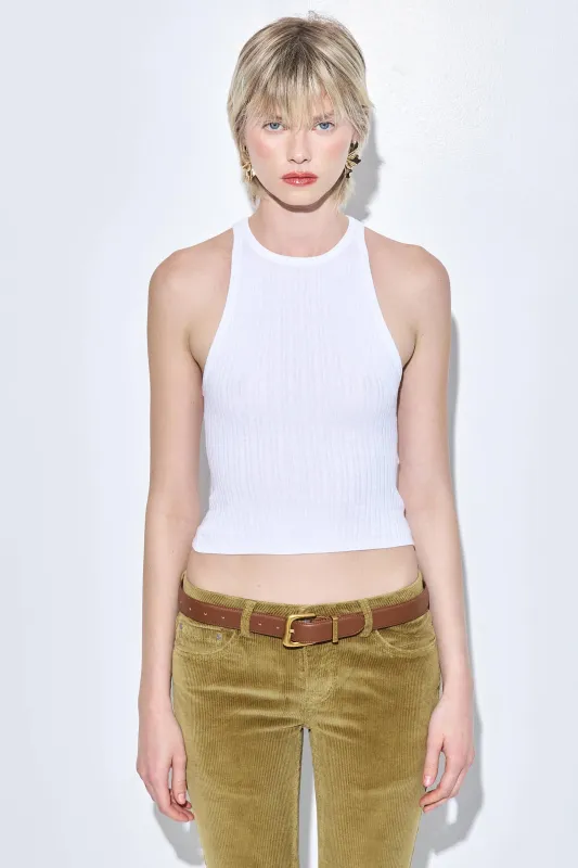 Ribbed Crew Neck Tank Top made by Dé Rococo