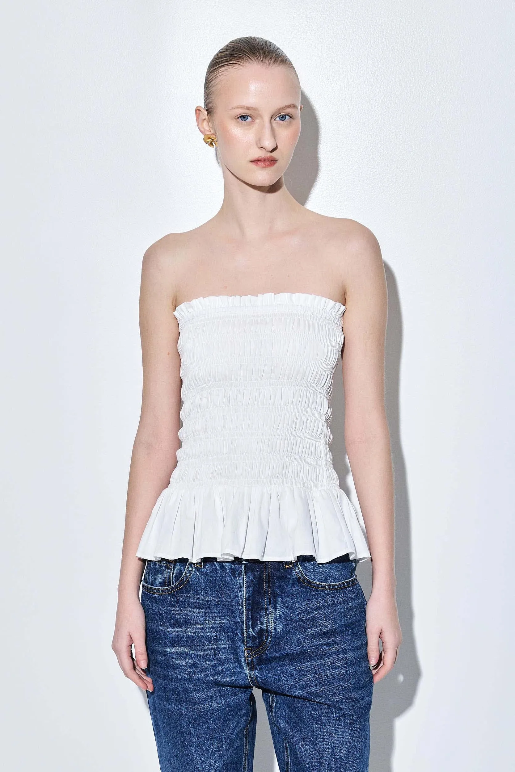 Strapless Shirred Top sold by Dé Rococo