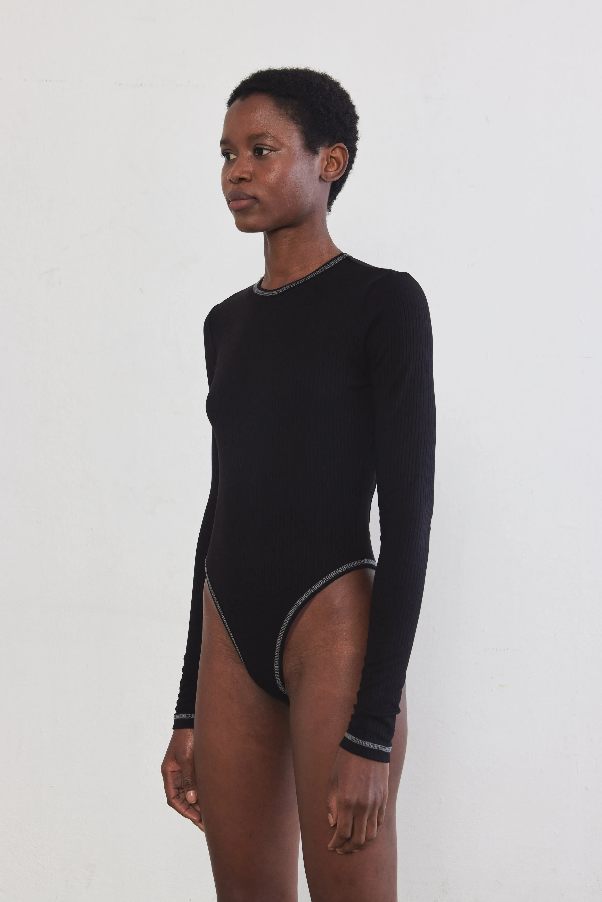 Open Back Ribbed Bodysuit sold by Dé Rococo product image thumbnail 4