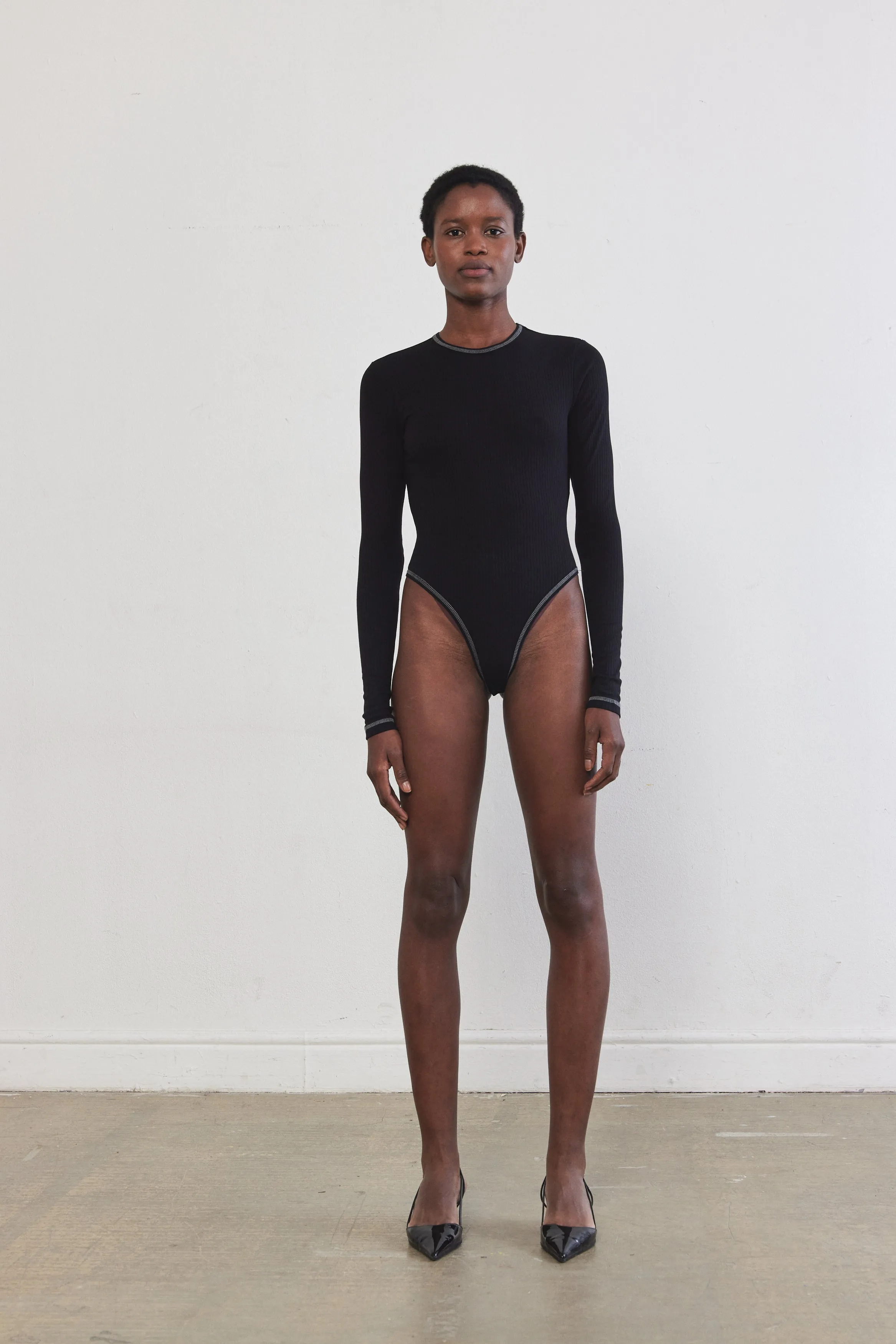 Open Back Ribbed Bodysuit sold by Dé Rococo product image thumbnail 3