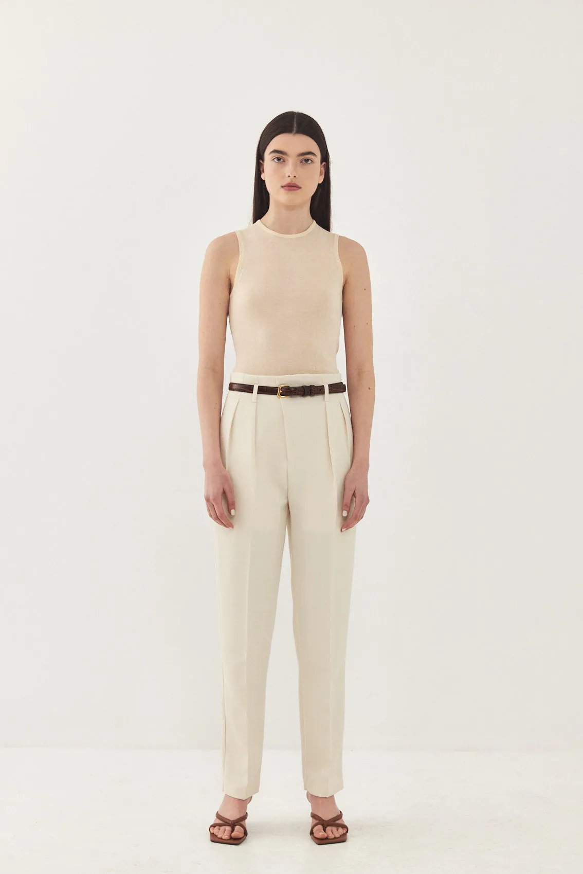 Tapered Pleat Daddy Pants sold by Dé Rococo