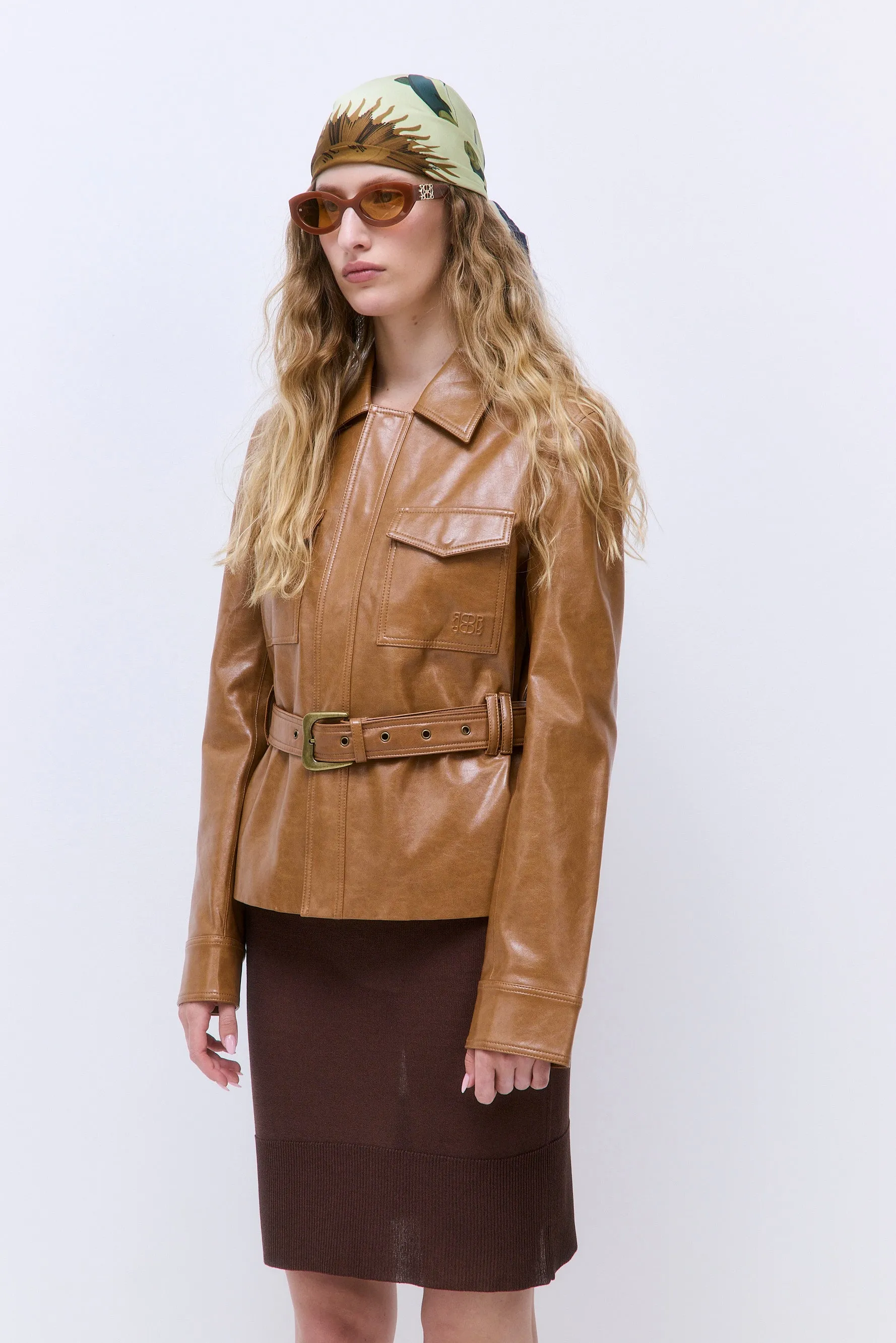 Belted Vegan Leather Jacket sold by Dé Rococo product image thumbnail 4