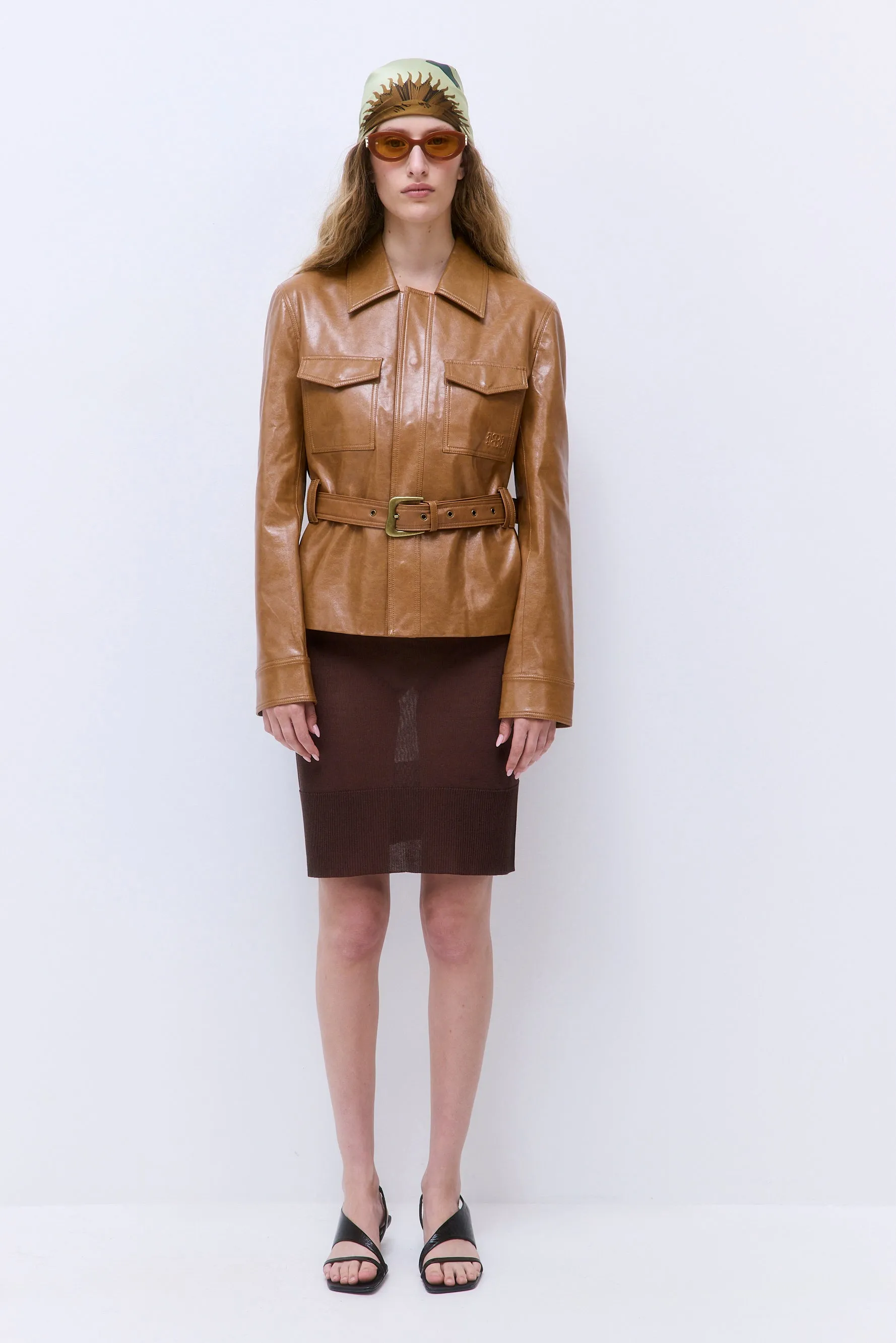 Belted Vegan Leather Jacket sold by Dé Rococo product image thumbnail 2