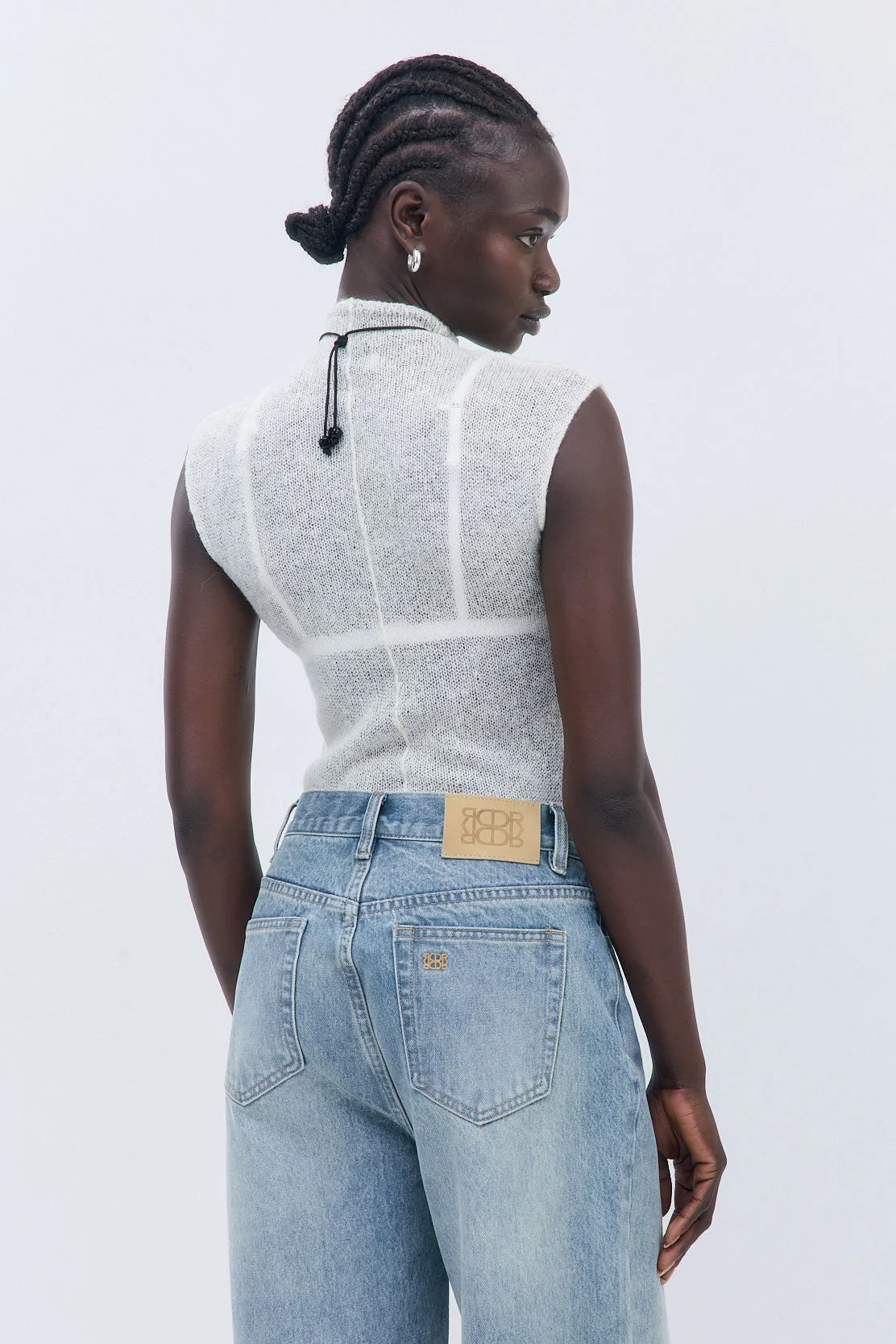 Fuzzy Sheer Mockneck Tank sold by Dé Rococo product image thumbnail 5