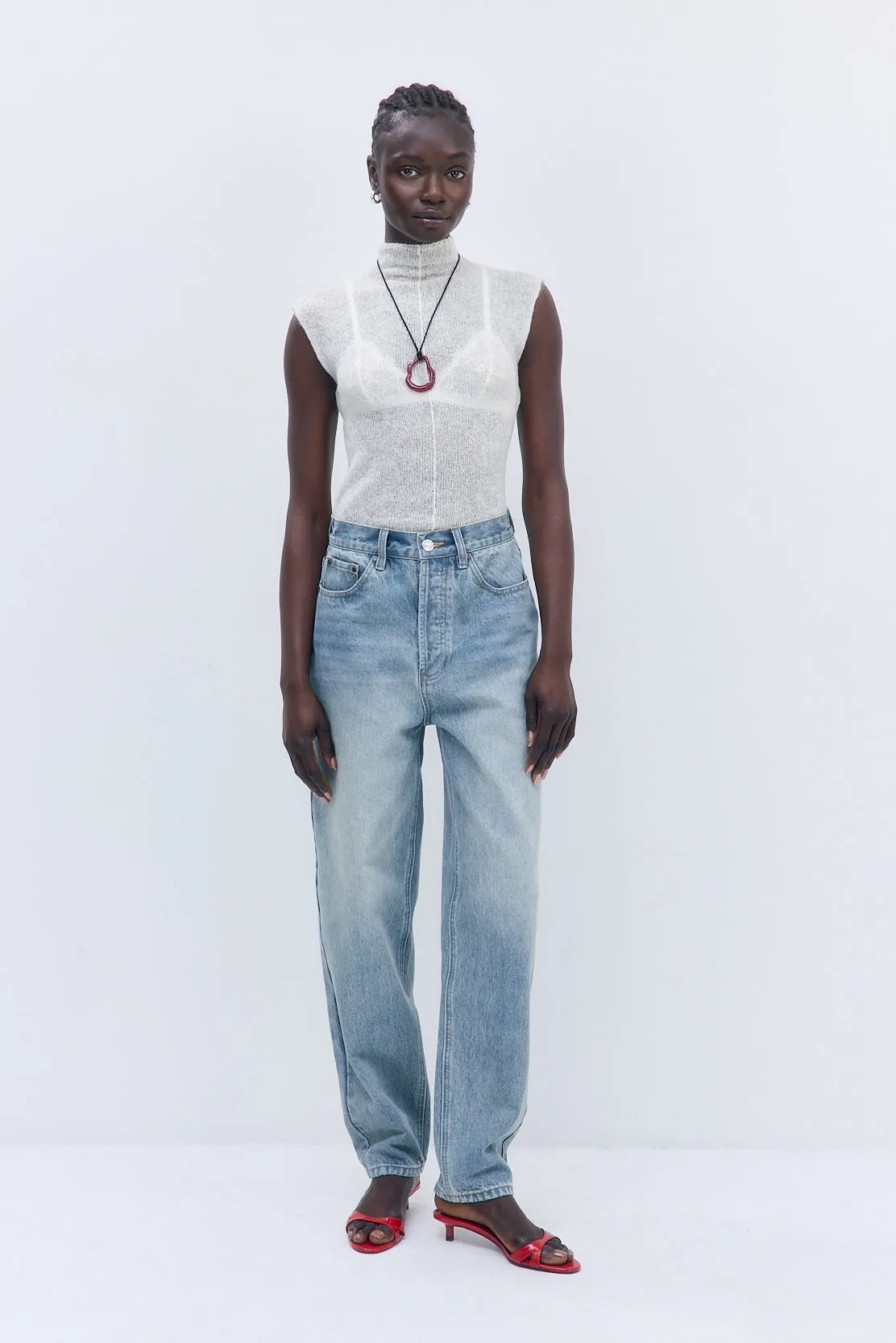Fuzzy Sheer Mockneck Tank sold by Dé Rococo product image thumbnail 2