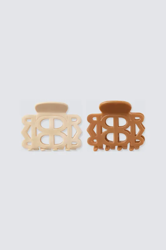 Caramel x Stone Claw Clip Set (2 pieces) made by Dé Rococo