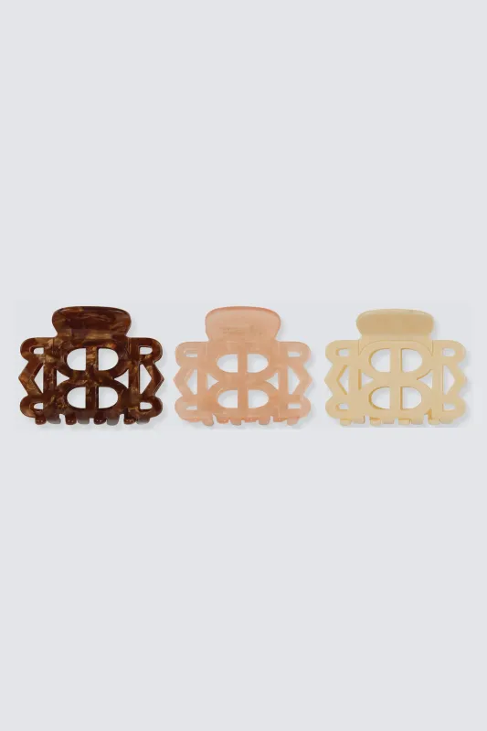 3 Piece Mini Claw Clip Set made by Dé Rococo