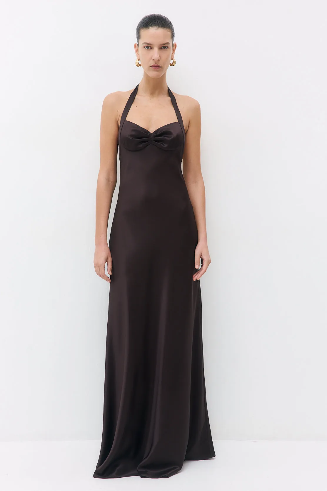 Satin Cup Maxi Dress sold by Dé Rococo