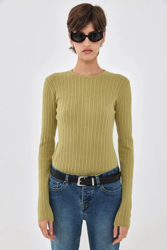 Long Sleeve Ribbed Knit made by Dé Rococo
