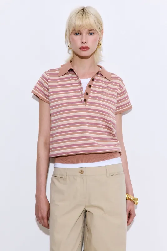 Short Sleeved Knitted Polo Shirt made by Dé Rococo