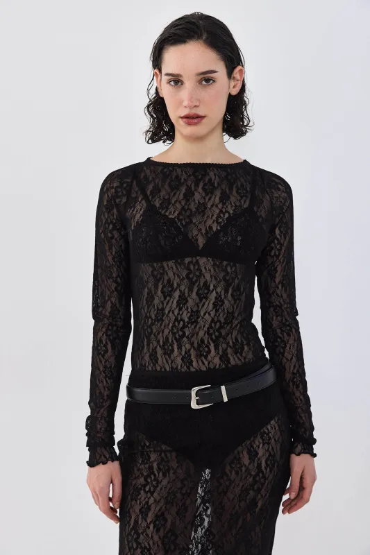 Lace Long Sleeved Top made by Dé Rococo