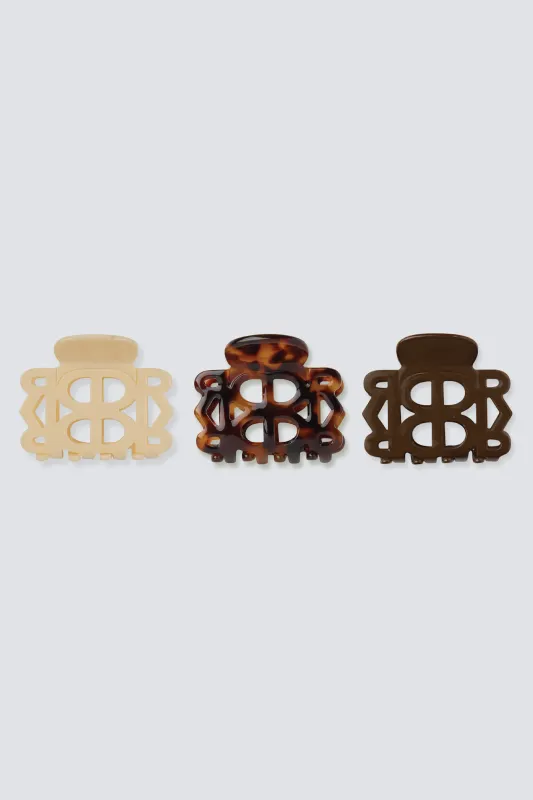 3 Piece Mini Claw Clip Set made by Dé Rococo