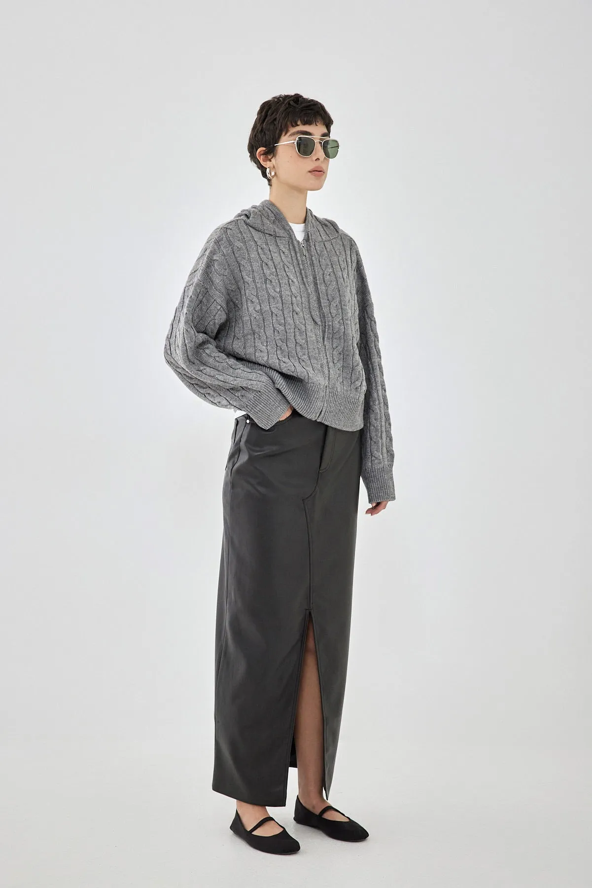 Cable-Knit Zipped Sweater sold by Dé Rococo product image thumbnail 4
