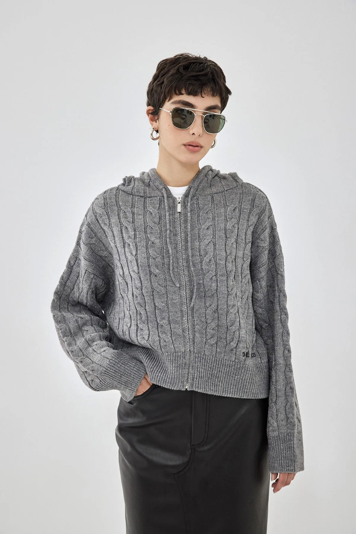 Cable-Knit Zipped Sweater sold by Dé Rococo