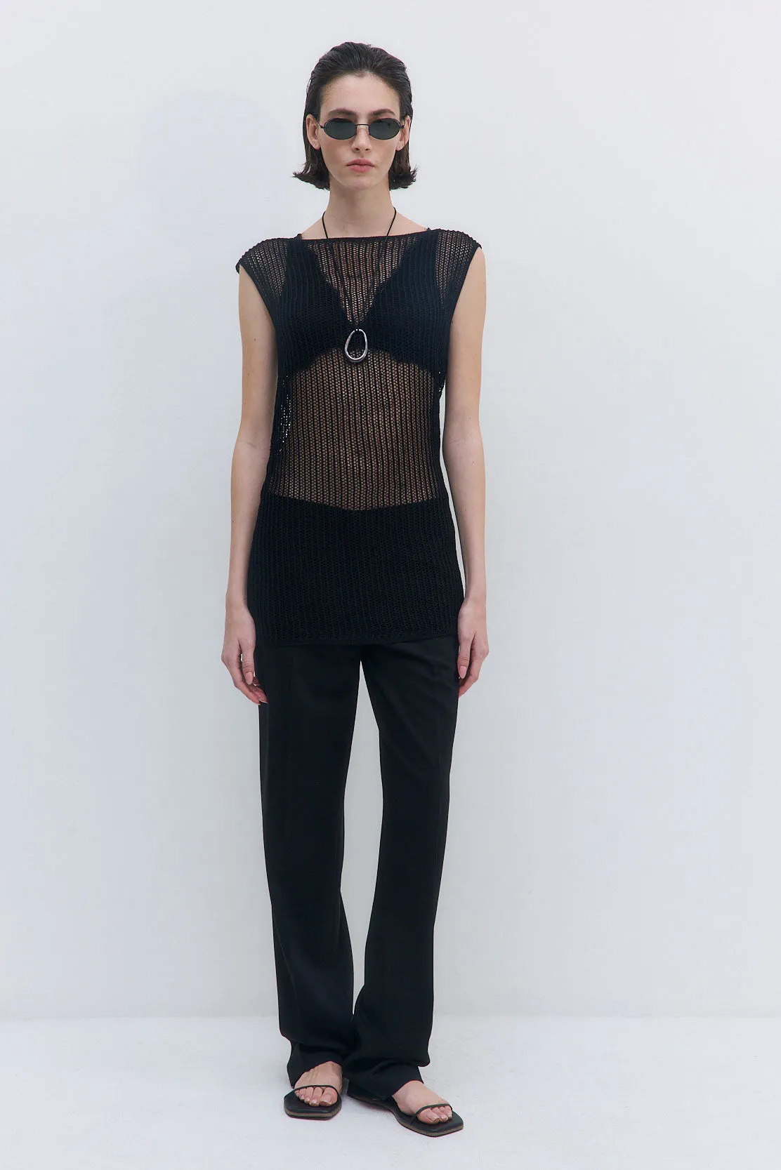 Crochet Boatneck Tank sold by Dé Rococo product image thumbnail 2