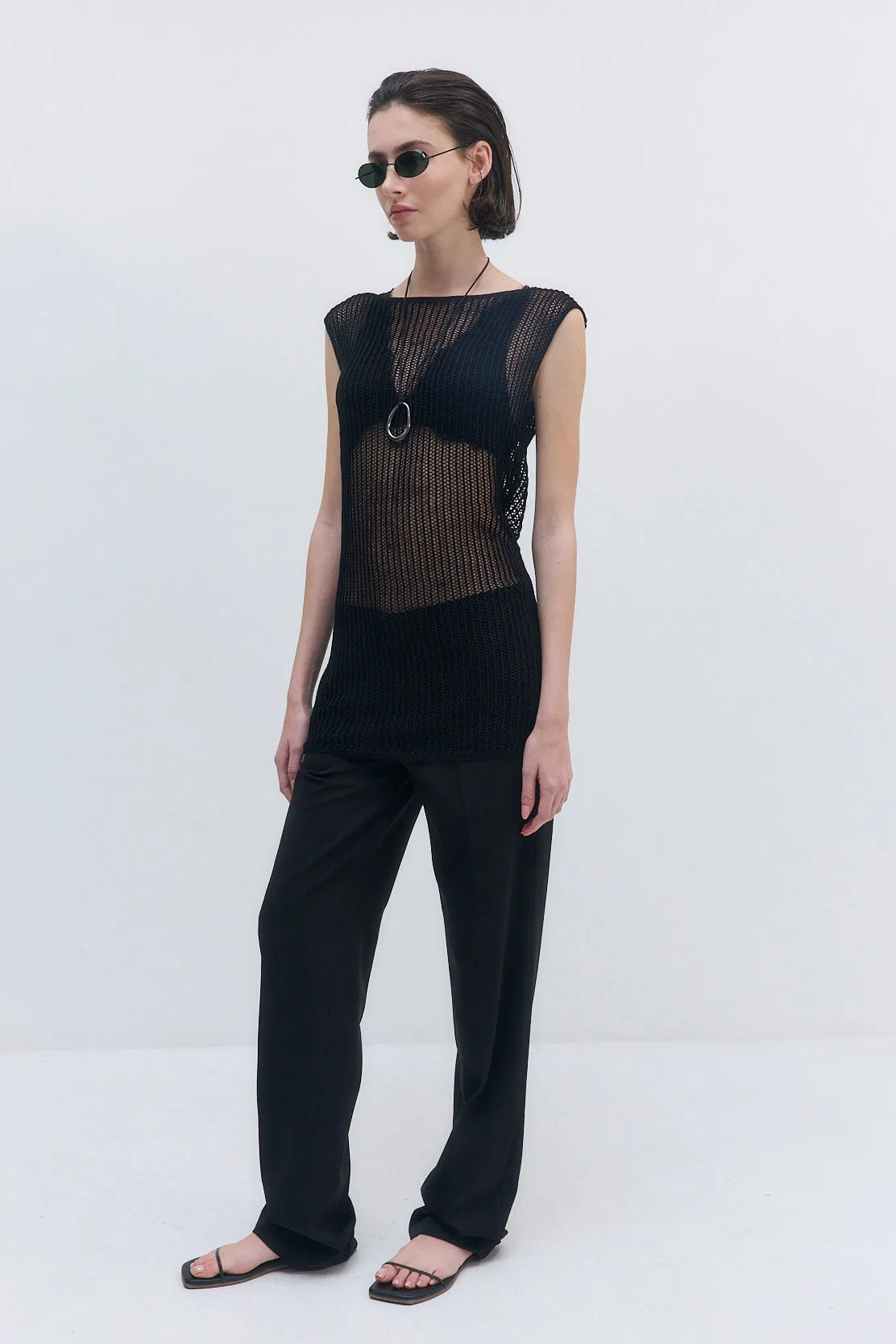 Crochet Boatneck Tank sold by Dé Rococo product image thumbnail 4