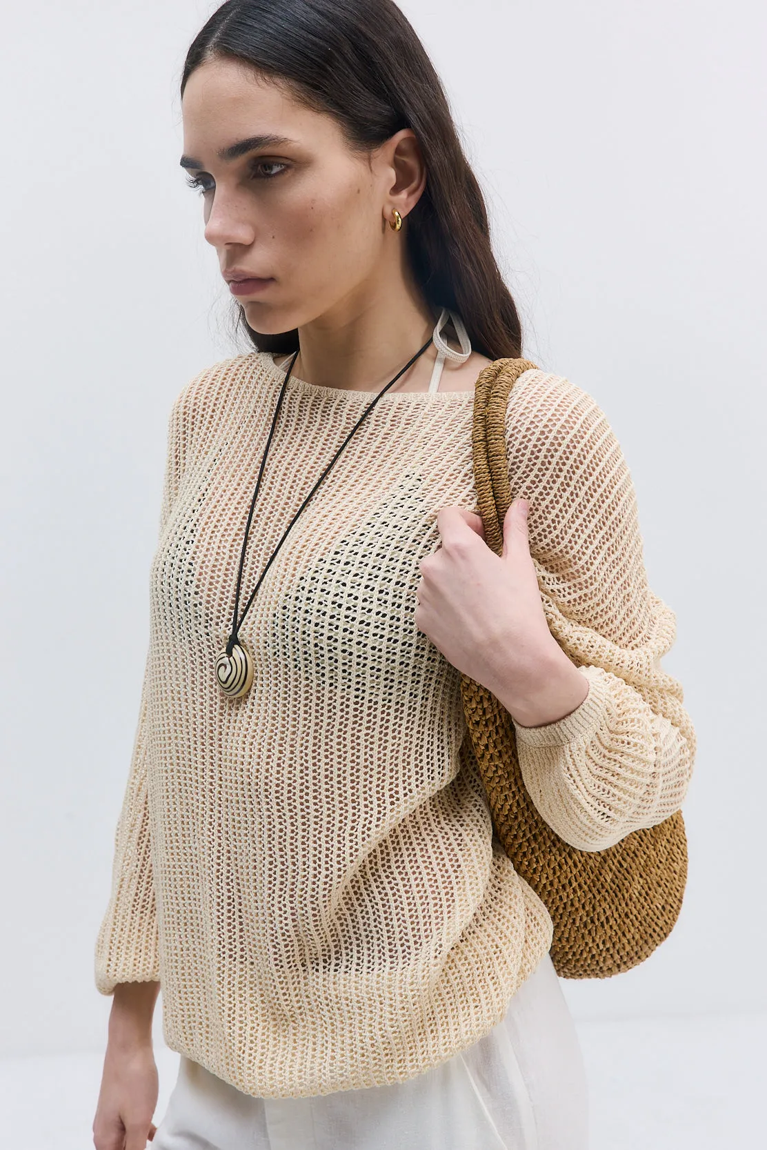 Crochet Boatneck Top sold by Dé Rococo product image thumbnail 3