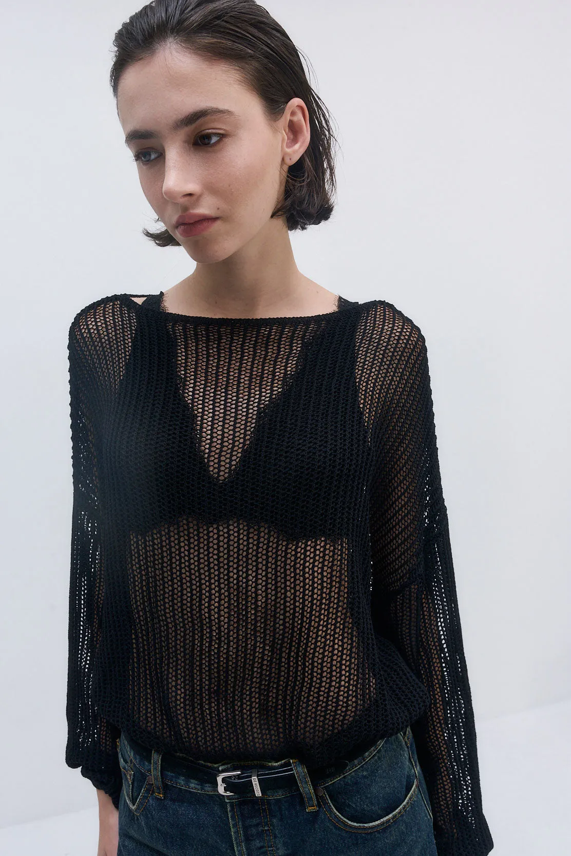 Crochet Boatneck Top sold by Dé Rococo product image thumbnail 3
