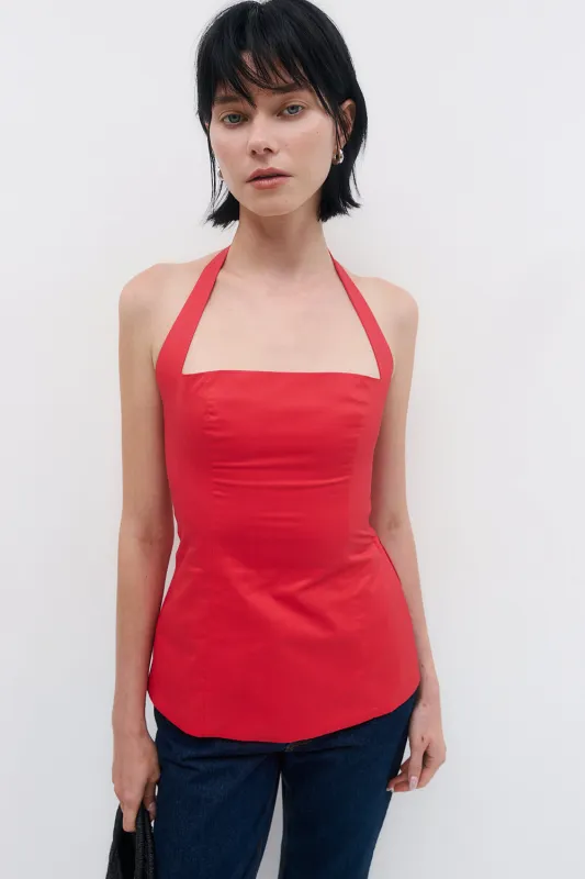 Fitted Poplin Halter Neck made by Dé Rococo
