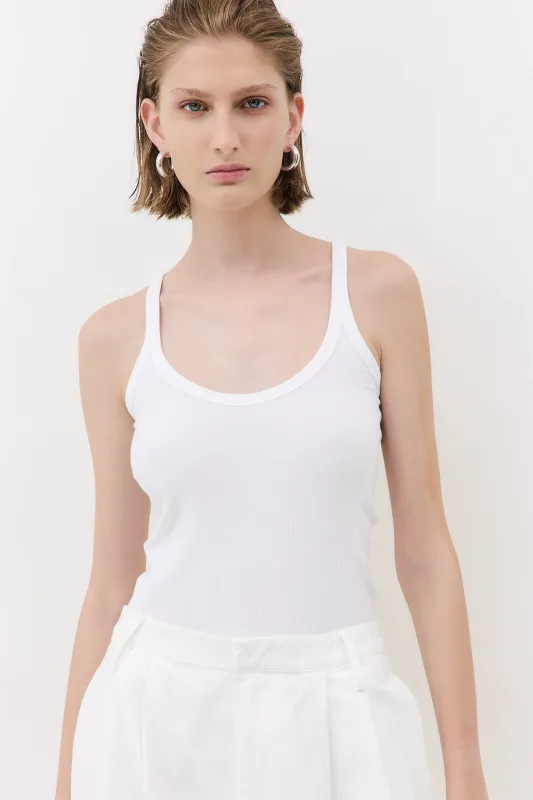 Ribbed Scoop Neck Tank made by Dé Rococo