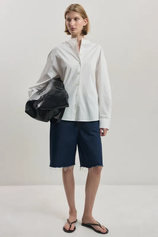 Mandarin Collar Poplin Shirt made by Dé Rococo