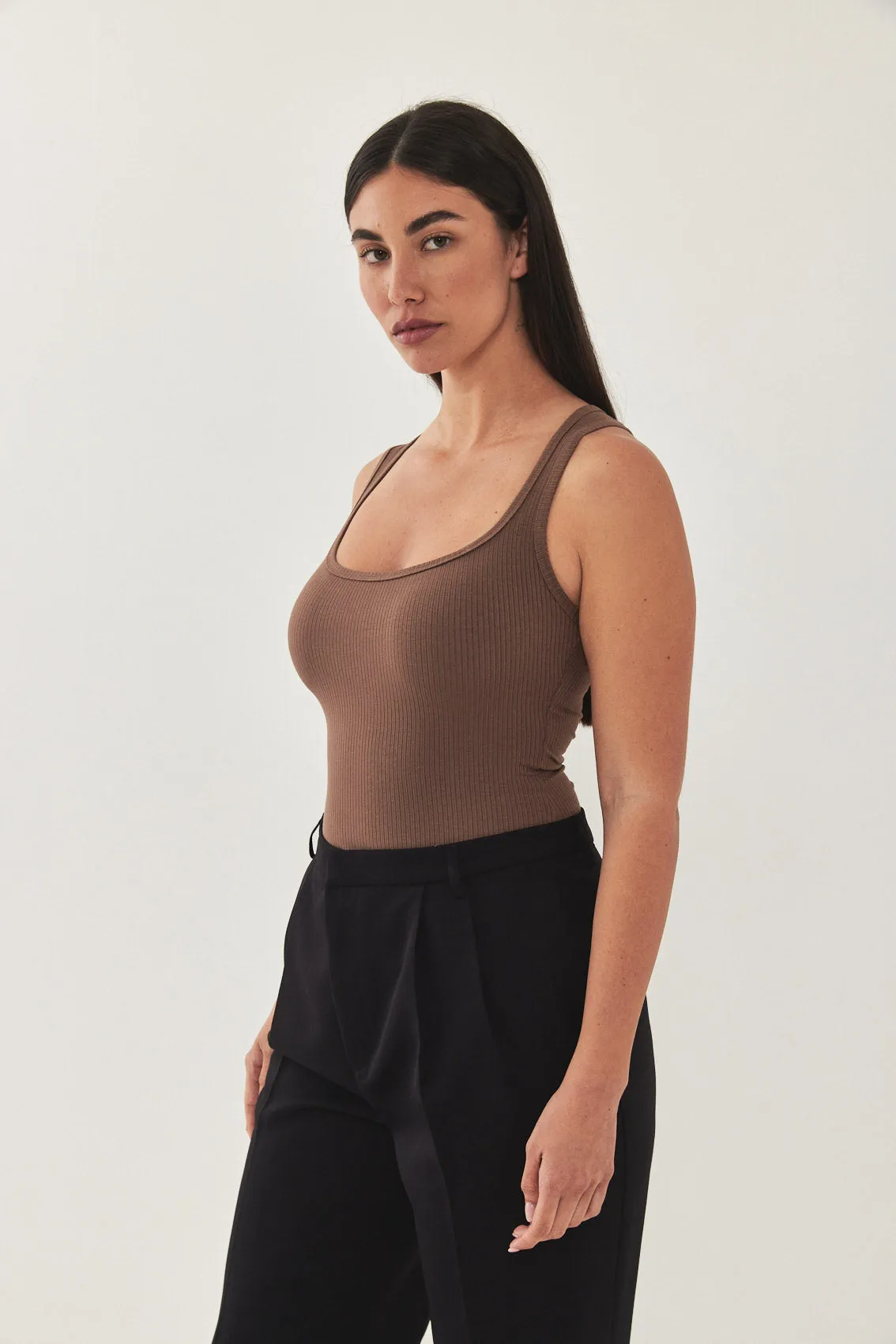 Square Neck Ribbed Tank Top sold by Dé Rococo product image thumbnail 4