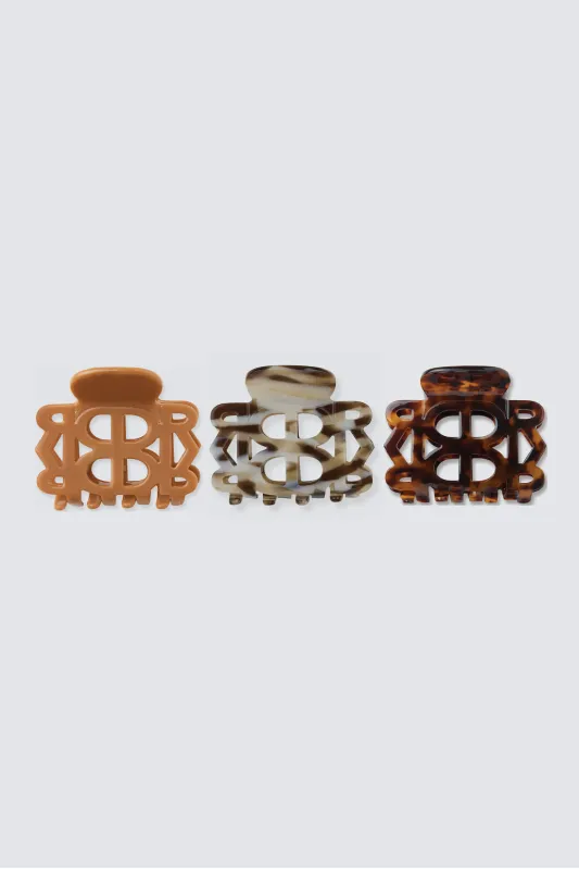 3 Piece Mini Claw Clip Set made by Dé Rococo